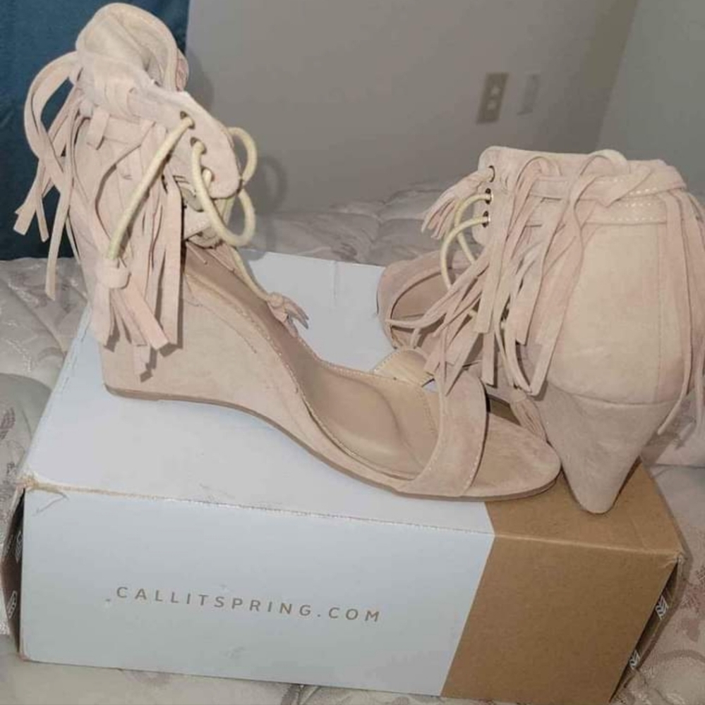 Call it Spring Tan Wedges